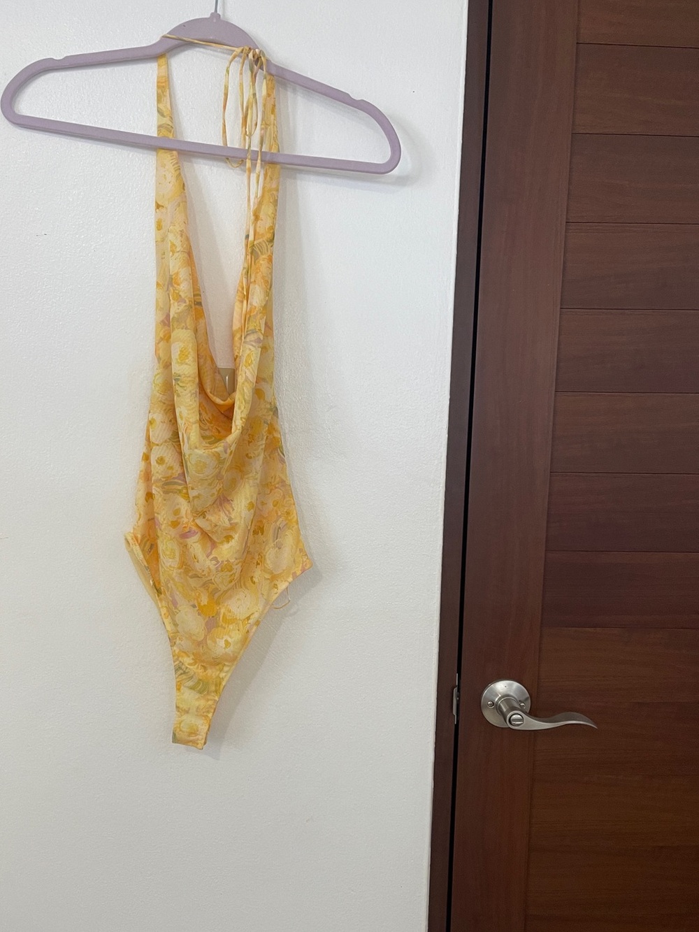 Zara Yellow Floral Halter One-Piece Top